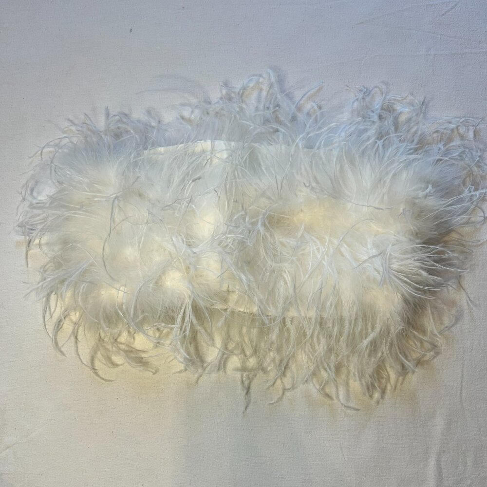 LAMARQUE Feather Bustier‎ Zaina White Cropped Strapless Top Size Large - Picture 3 of 9